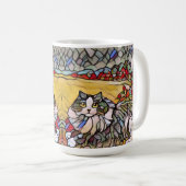 Mug Chats jumeaux en verre tendu belle (Devant droit)
