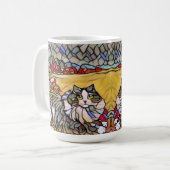 Mug Chats jumeaux en verre tendu belle (Devant gauche)