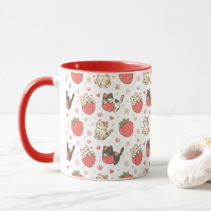 Mug Chats Kawaii & Fraises
