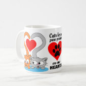 Mug Chats Laissez des Empreintes de pattes sur notre C (Devant gauche)