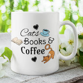 Mug Chats, Livres et Café Mignons