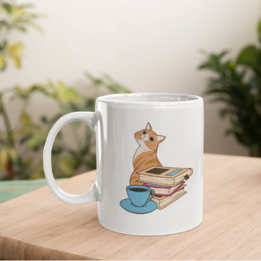 Mug Chats, Livres et Café Mignons