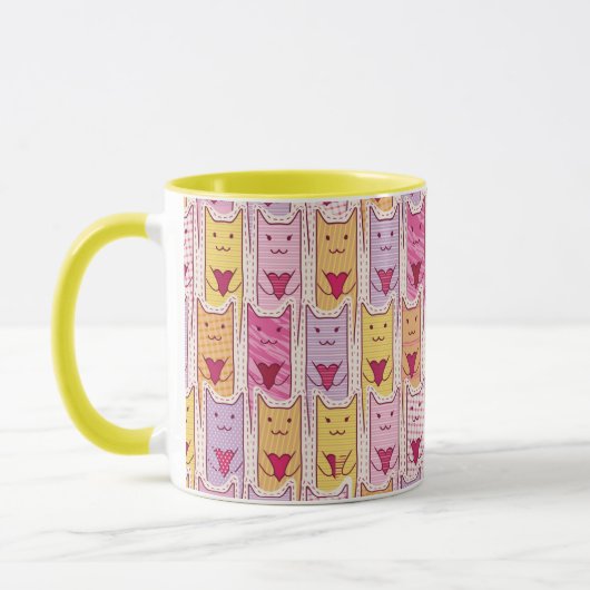 Mug Chats mignons avec les coeurs affectueux (Gauche)