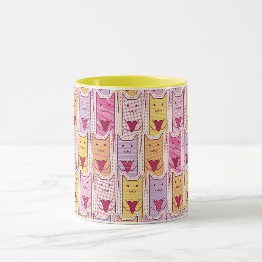 Mug Chats mignons avec les coeurs affectueux (Centre)