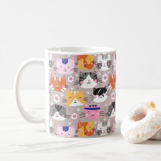 Mug Chats Mignons Colorés (Avec donut)
