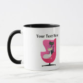 Mug Chats mignons de style milieu de siècle assis dans (Gauche)