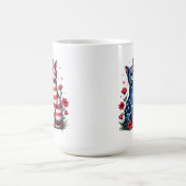 Mug Chats mignons Drapeau américain et Fleurs Patrioti (Centre)