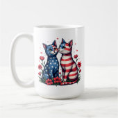 Mug Chats mignons Drapeau américain et Fleurs Patrioti (Gauche)