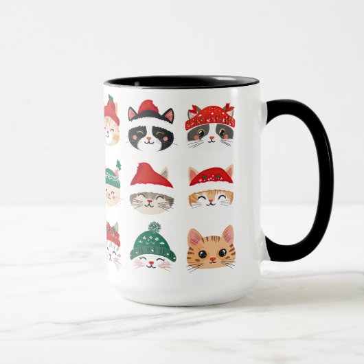 Mug Chats mignons en Casquette de Noël (Droite)