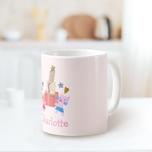 Mug Chats mignons et cadeaux| Nom rose