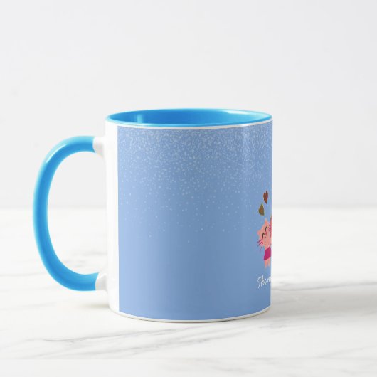Mug Chats mignons et présente l'hiver bleu (Gauche)