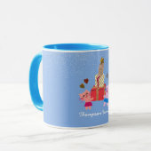 Mug Chats mignons et présente l'hiver bleu (Devant gauche)