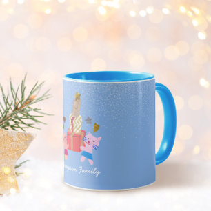 Mug Chats mignons et présente l'hiver bleu