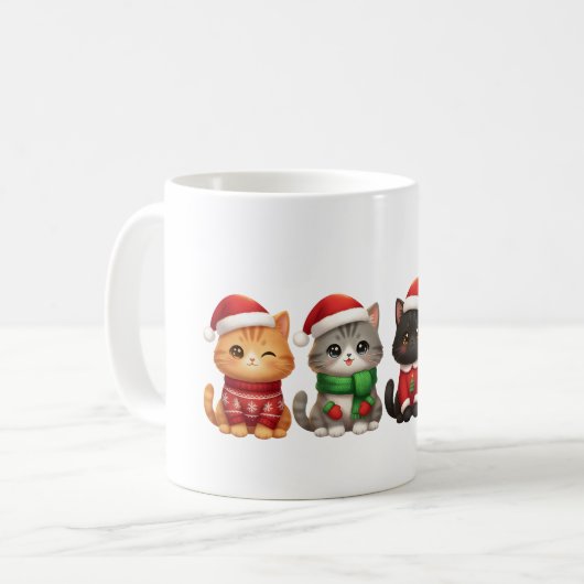 Mug Chats mignons pour Noël - Design de chats pour les (Devant gauche)