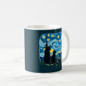 Mug Chats mignons Starry Nuit Van Gogh Père Mère Fils (Devant droit)