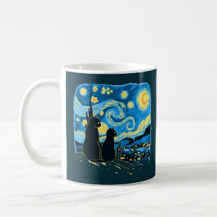 Mug Chats mignons Starry Nuit Van Gogh Père Mère Fils