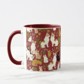 Mug Chats mignons sur fond bordeaux (Gauche)