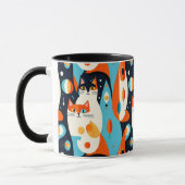 Mug Chats modernes du milieu du siècle sur un Arrière  (Gauche)