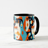 Mug Chats modernes du milieu du siècle sur un Arrière  (Devant droit)