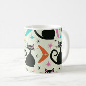 Mug Chats noirs atomiques de milieu de siècle avec boo (Devant droit)