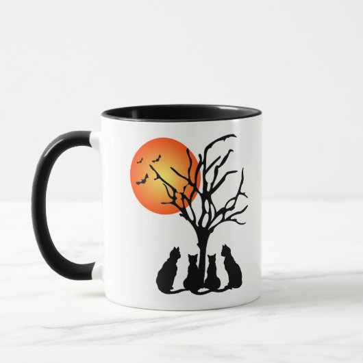 Mug Chats Noirs Au Lune (Gauche)