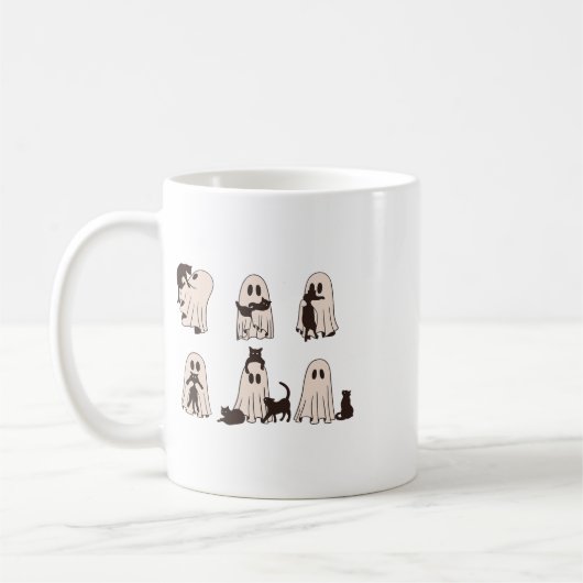 Mug Chats Noirs En Costume Fantôme - Chat Fantôme Mign (Gauche)