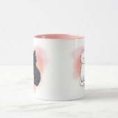 Mug Chats noirs et blancs dans l'amour Dreamy rose (Centre)