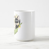 Mug Chats noirs et blancs mignons avec couronne de fle (Centre)