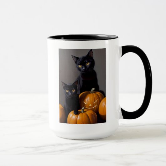 Mug Chats noirs et Citrouilles (Droite)