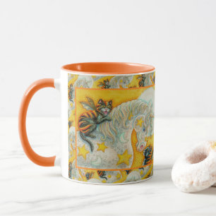 Mug CHATS NOIRS FLAMINANTS AVEC HALLOWEEN UNICORN Colo