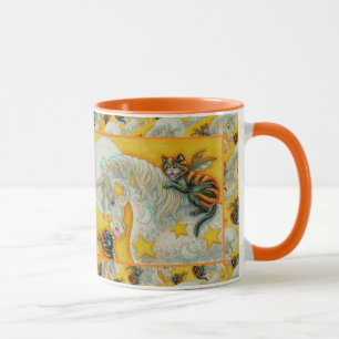 Mug CHATS NOIRS FLAMINANTS AVEC HALLOWEEN UNICORN Colo