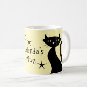 Mug Chats noirs rétro, dimanche Jaune (Devant droit)