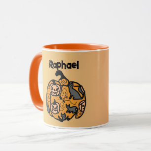 Mug Chats noirs rétros et rêves Citrouilles