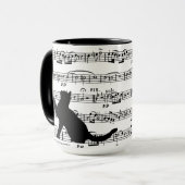 Mug Chats noirs sur feuille de musique (Devant gauche)