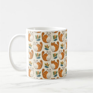 Mug Chats orange et blanc Style d'art naïf