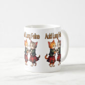Mug Chats orange félins dansant à la ceilidh d'Auld La (Devant droit)
