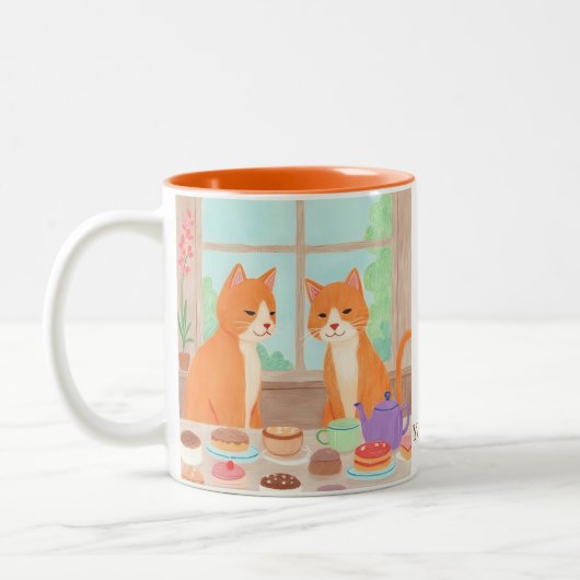 Mug Chats Orange & Thé (Gauche)