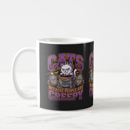 Mug Chats Parce que les Gens sont Flippants Drôle Fant (Gauche)