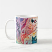 Mug Chats psychédéliques fleurs coloré énergétique (Gauche)