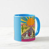 Mug Chats Rétro en Vacances Font un Road Trip (Devant droit)