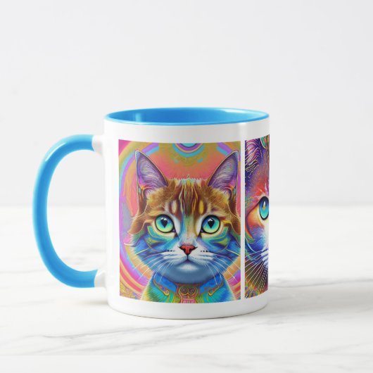 Mug Chats royaux colorés psychédéliques (Gauche)