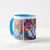 Mug Chats royaux colorés psychédéliques (Devant gauche)