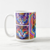 Mug Chats royaux de couleur psychédélique (Gauche)