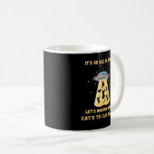Mug Chats spatiaux. Chats dans l'espace. Chat drôle (Devant droit)