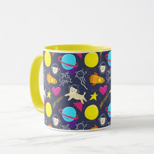 Mug Chats spatiaux mignons (Devant gauche)