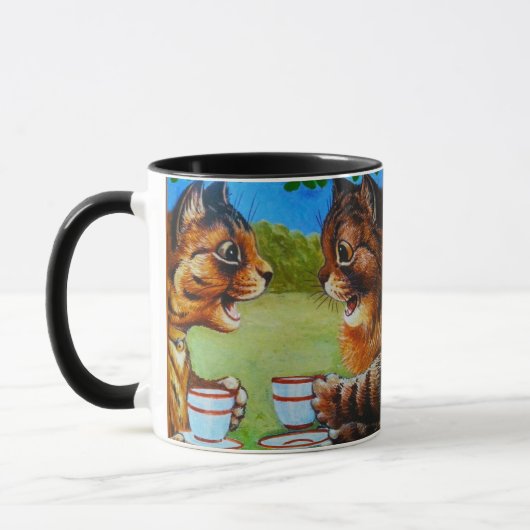 Mug Chats Spilling the Tea Painting par Louis Wain (Gauche)