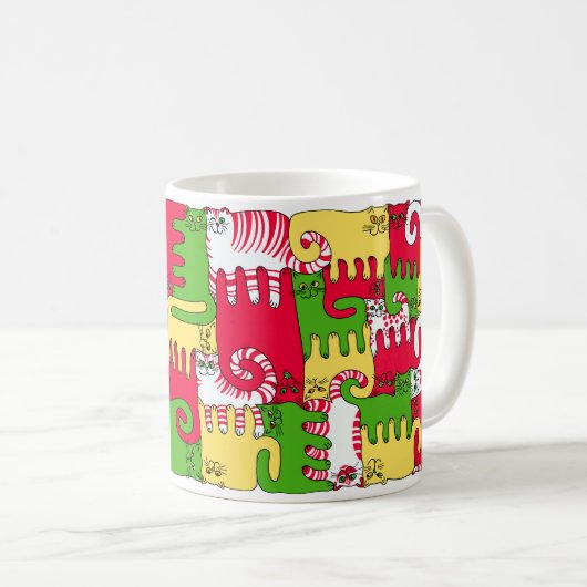 Mug Chats "stupéfaction de puzzle d'hiver " (Devant droit)