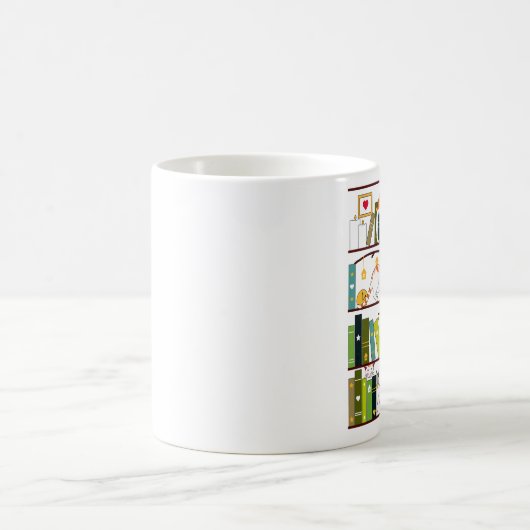 Mug Chats Sur La Librairie, Chat Et Livre Cadeau Lover (Centre)