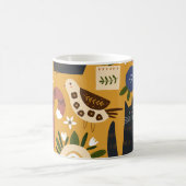 Mug Chats vintages et oiseaux, Main Tirée. (Centre)