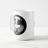Mug 🐱 Chats Yin Yang Noirs Et Blancs Cadeau (Devant gauche)